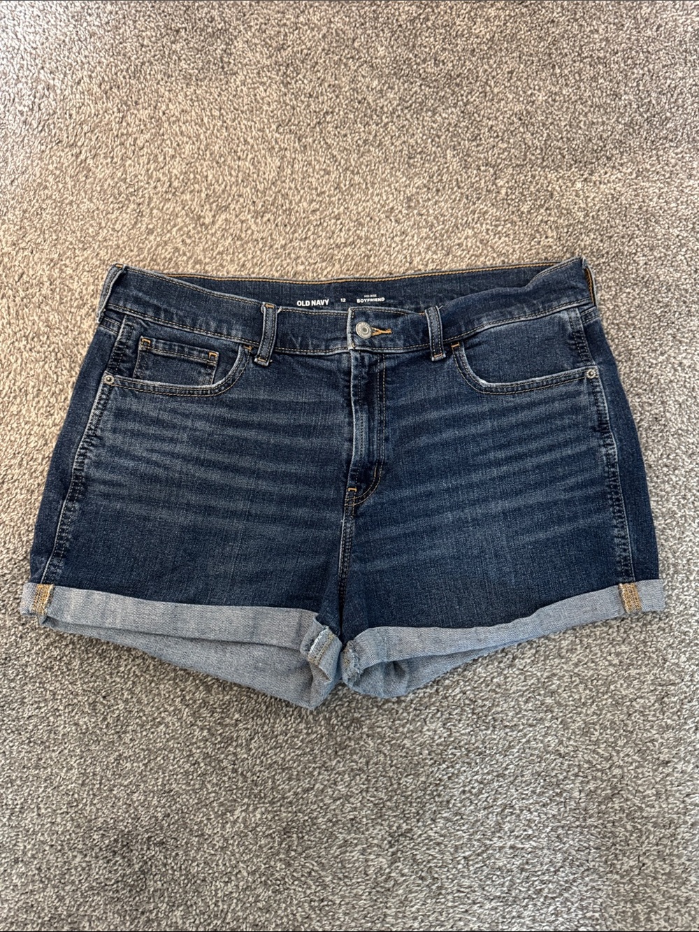 Old Navy Dark Blue Rolled Hem Denim Shorts